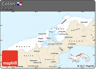 Classic Style Simple Map of Colon