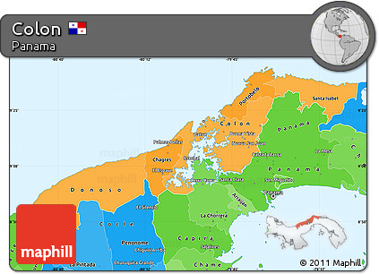 Political Shades Simple Map of Colon
