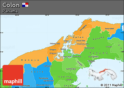 Political Shades Simple Map of Colon