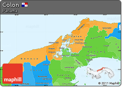 Political Shades Simple Map of Colon