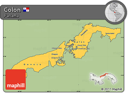 Savanna Style Simple Map of Colon, cropped outside