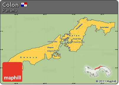 Savanna Style Simple Map of Colon, cropped outside