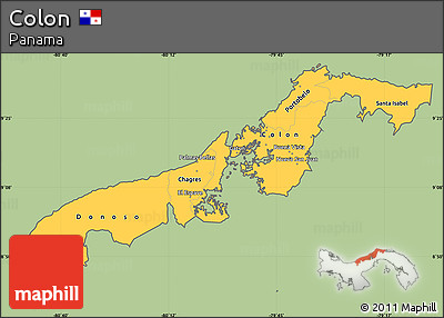 Savanna Style Simple Map of Colon, cropped outside