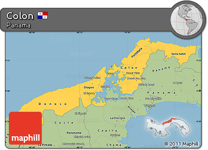 Savanna Style Simple Map of Colon