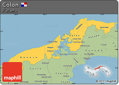 Savanna Style Simple Map of Colon