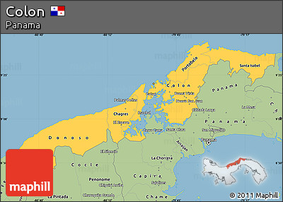 Savanna Style Simple Map of Colon
