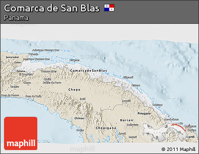 Classic Style 3D Map of Comarca De San Blas