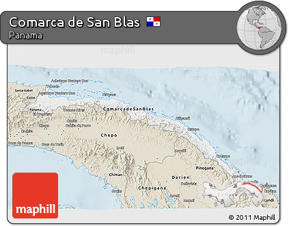 Classic Style 3D Map of Comarca De San Blas