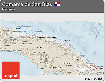 Classic Style 3D Map of Comarca De San Blas