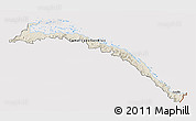 Shaded Relief 3D Map of Comarca de San Blas, cropped outside