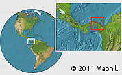 Satellite Location Map of Comarca de San Blas, within the entire country