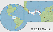 Savanna Style Location Map of Comarca de San Blas, highlighted country