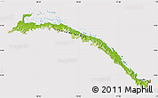 Physical Map of Comarca de San Blas, cropped outside