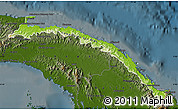 Physical Map of Comarca de San Blas, darken