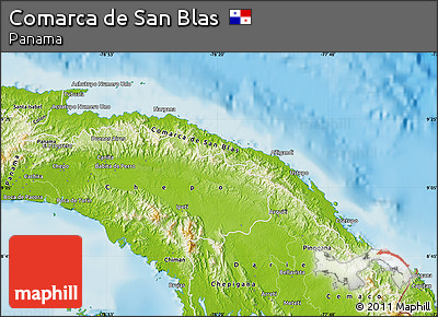 Physical Map of Comarca De San Blas