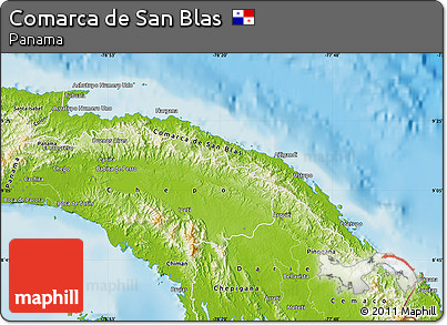 Physical Map of Comarca De San Blas