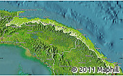 Physical Map of Comarca de San Blas, satellite outside