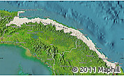 Shaded Relief Map of Comarca de San Blas, satellite outside