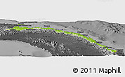 Physical Panoramic Map of Comarca de San Blas, darken, desaturated