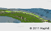 Physical Panoramic Map of Comarca de San Blas, darken