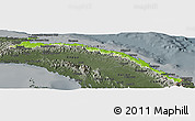 Physical Panoramic Map of Comarca de San Blas, darken, semi-desaturated