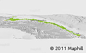 Physical Panoramic Map of Comarca de San Blas, lighten, desaturated