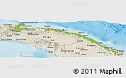 Physical Panoramic Map of Comarca de San Blas, shaded relief outside