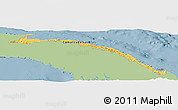 Savanna Style Panoramic Map of Comarca de San Blas, single color outside