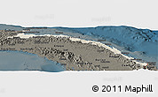 Shaded Relief Panoramic Map of Comarca de San Blas, darken