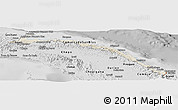 Shaded Relief Panoramic Map of Comarca de San Blas, desaturated