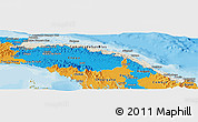 Shaded Relief Panoramic Map of Comarca de San Blas, political outside