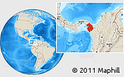 Shaded Relief Location Map of Darien