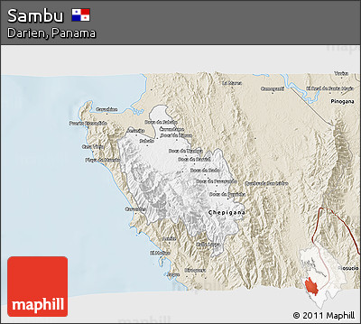 Classic Style 3D Map of Sambu