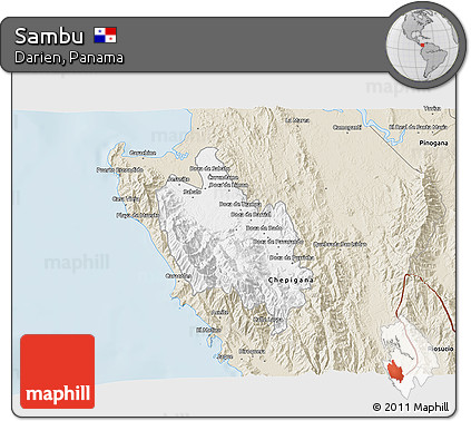Classic Style 3D Map of Sambu