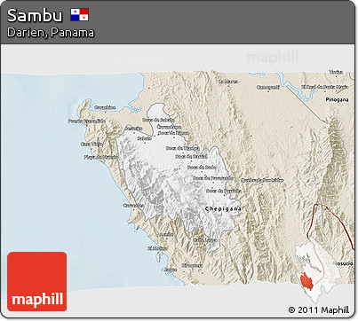 Classic Style 3D Map of Sambu