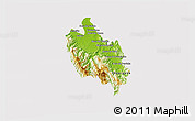 Physical 3D Map of Sambu, cropped outside