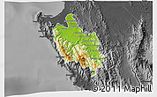 Physical 3D Map of Sambu, darken, desaturated