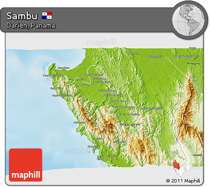 Physical 3D Map of Sambu