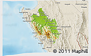 Physical 3D Map of Sambu, shaded relief outside