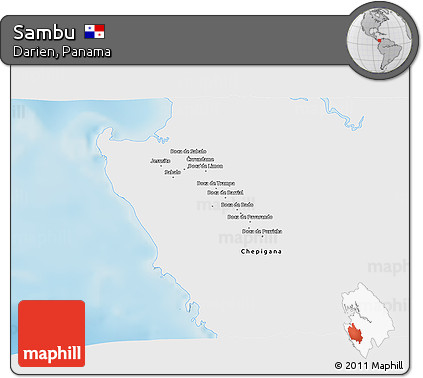 Physical 3D Map of Sambu, single color outside