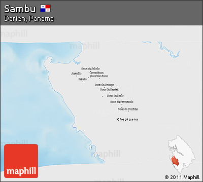 Physical 3D Map of Sambu, single color outside