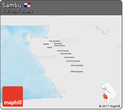 Physical 3D Map of Sambu, single color outside