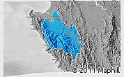 Political 3D Map of Sambu, desaturated