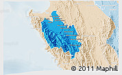 Political 3D Map of Sambu, lighten