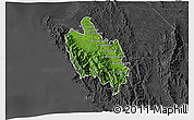 Satellite 3D Map of Sambu, darken, desaturated