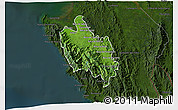 Satellite 3D Map of Sambu, darken