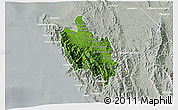 Satellite 3D Map of Sambu, lighten, semi-desaturated
