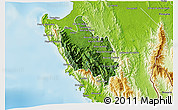 Satellite 3D Map of Sambu, physical outside