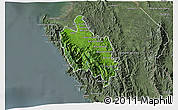 Satellite 3D Map of Sambu, semi-desaturated
