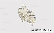 Shaded Relief 3D Map of Sambu, cropped outside